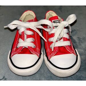 Converse red sneakers size 4 toddler / baby
